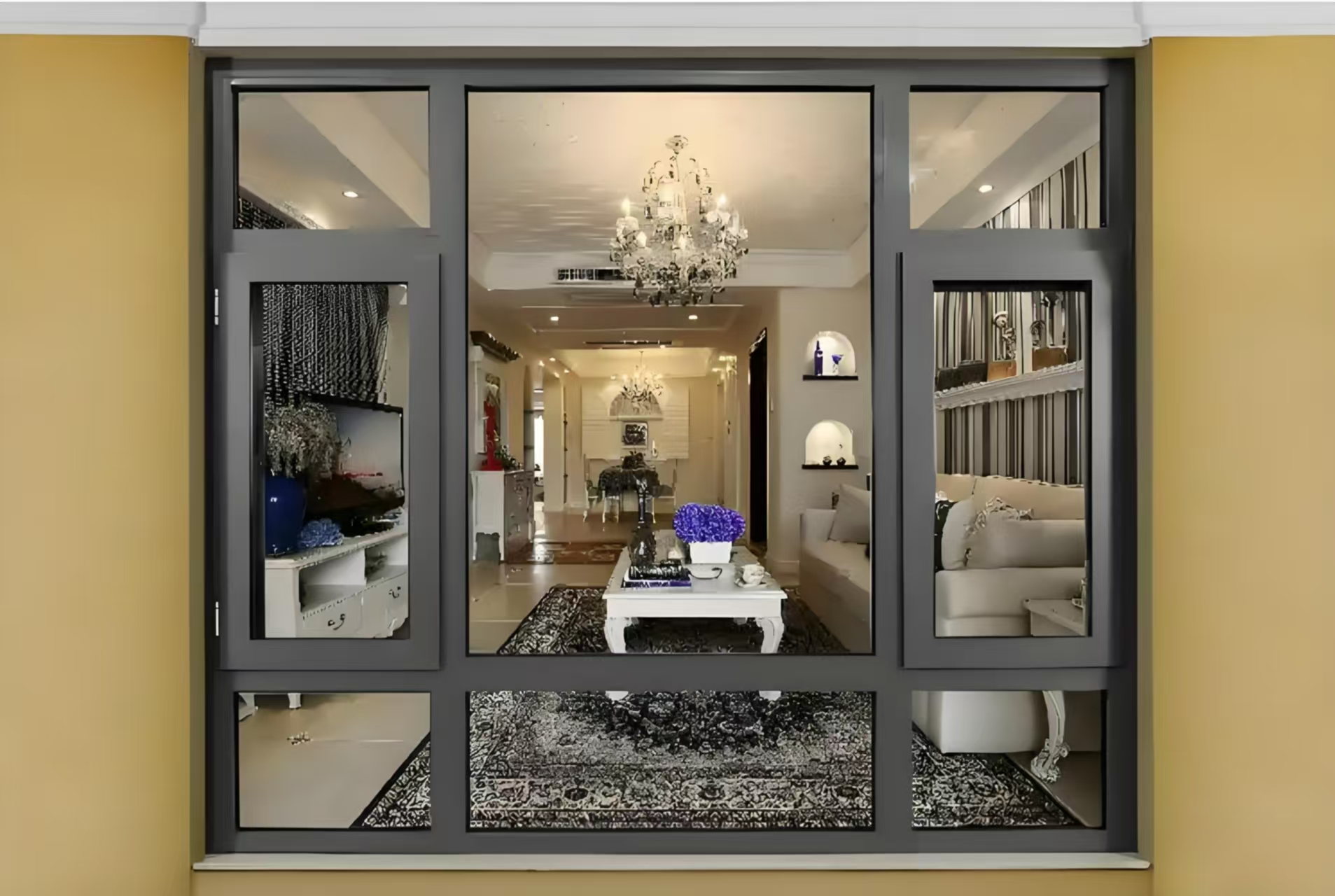 Cửa sổ chất lượng cao và cơn bão tiết kiệm năng lượng tác động gấp đôi cửa sổ bằng nhôm thủy tinh bằng kính cường lực